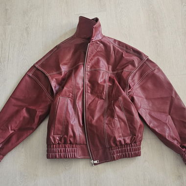 Veste en similicuir rouge XS