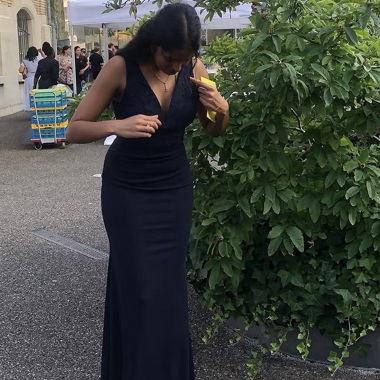 blaues Abendkleid lang