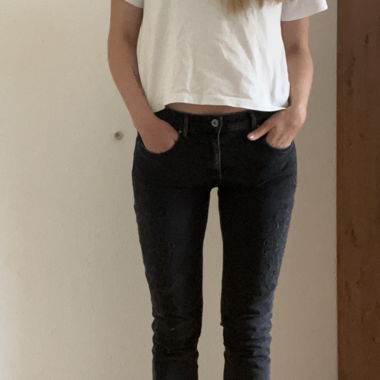 Tight black jeans