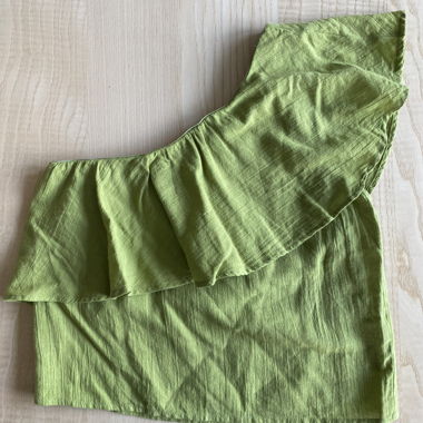 Renatta&Go Grünes One-Shoulder-Top aus Baumwolle S