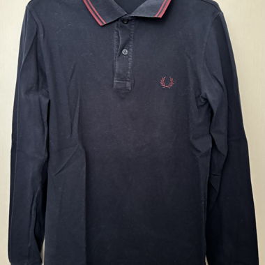 Polo Fred Perry manches longues bleu marine