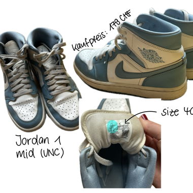 Jordan 1 mid (UNC), Grösse 40