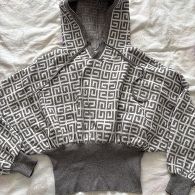 Patterned Hoodie Sweatshirt
