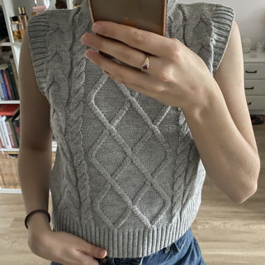 Gilet en maille gris