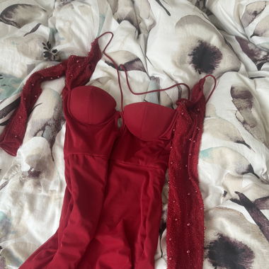 robe longue oh polly rouge