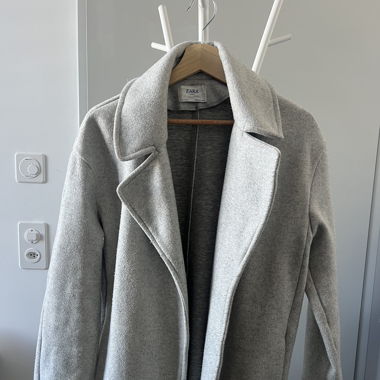 Zara Mantel hellgrau