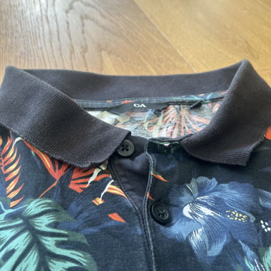 Herren Polohemd mit Blumenmuster