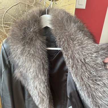 Veste cuir fourrure 