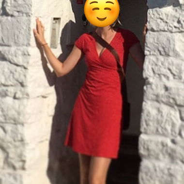Robe d'été King Louie, rouge à pois, taille S