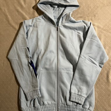 Veste à capuche zippée bleu clair