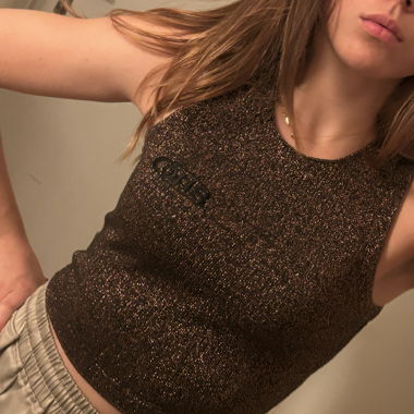 EHXO Glitter Crop Top vintage y2k