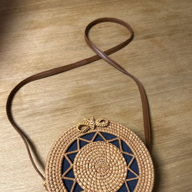 A Round Wicker Handbag 