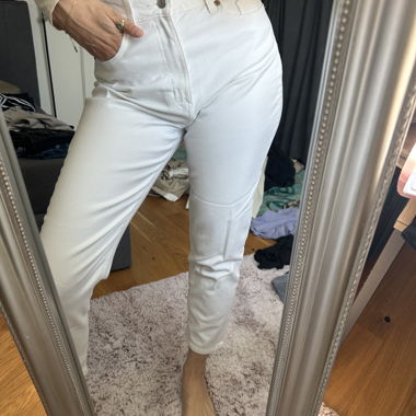 Pantalon taille haute blanc
