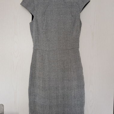 Grey Checked Sheath Dress