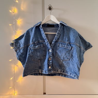 Veste courte en jean (crop top)