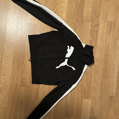 Giacca da allenamento Puma cropped nero/bianca