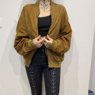 Bomber in pelle scamosciata vintage