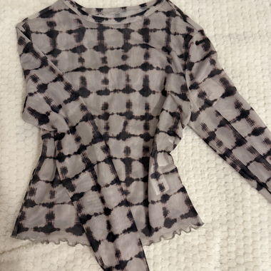 Maglia manica lunga trasparente con stampa