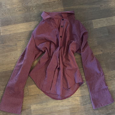 Camicia a maniche lunghe a righe rosse