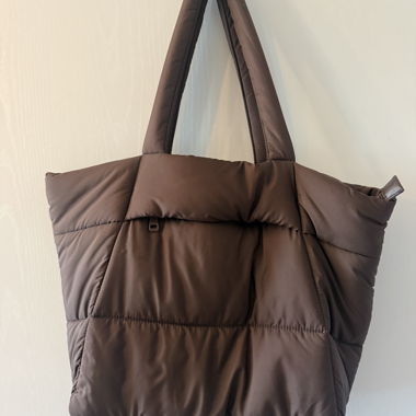 Sac cabas matelassé marron