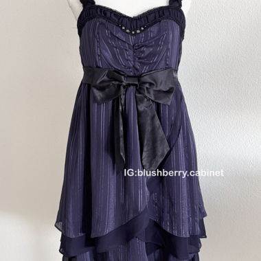 Axes Femme Blue Chiffon Babydoll Grösse M