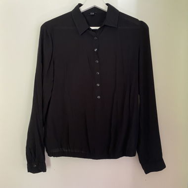 Bluse schwarz mit Gummizug