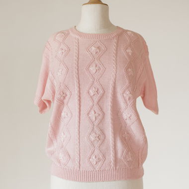 Vintage Soft Pink Knit Top