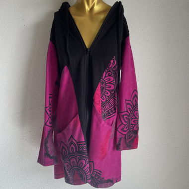 Veste à capuche style hippie, taille M