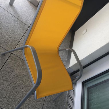 Balkon Tisch inklusive 6 Stühle mit Bezug