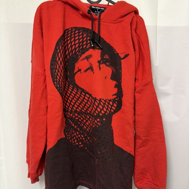 Felpa con cappuccio rossa Bershka Billie Eilish