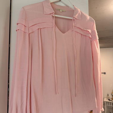 Chemisier rose Maje à manches longues