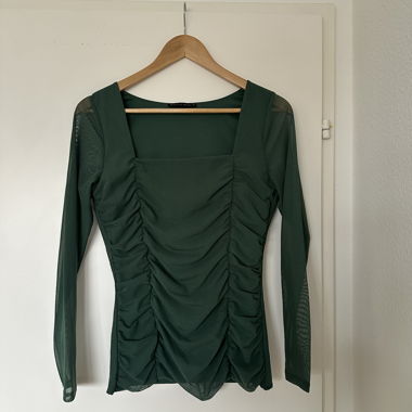 grüne Mesh-Bluse