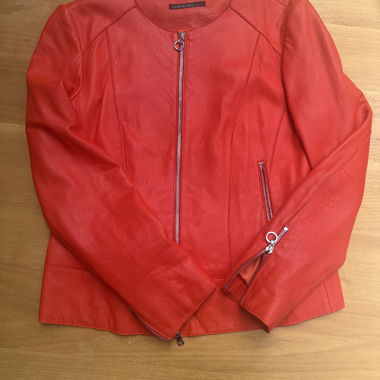 Veste en cuir orange