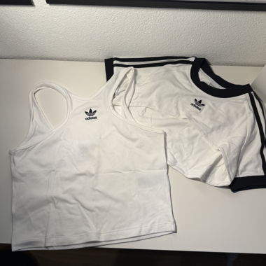Set di crop top Adidas bianco Taglia S