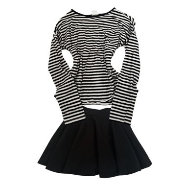 LOT Vero Moda gestreiftes Oberteil und Rock y2k sailor