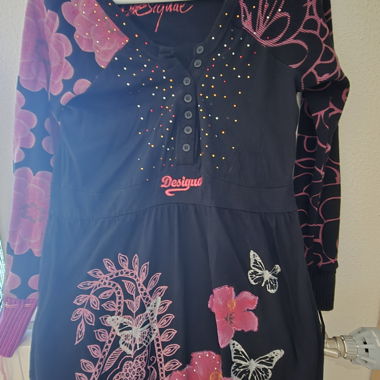 Abito nero XLDesigual floreale