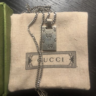 Gucci silver GG pendant necklace