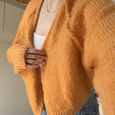 Cardigan in maglia arancione