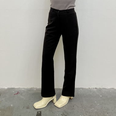 Dunkelbraune Flanell-Anzughose
