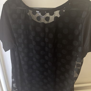 Top nero a pois Joe Fresh con schiena in pizzo