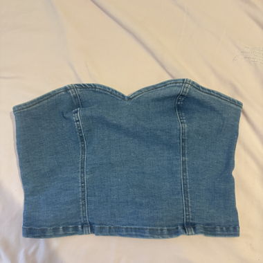Denim Corset Bustier Top
