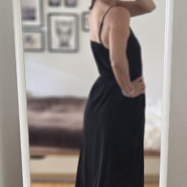 Schwarzes Langkleid