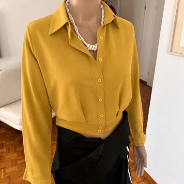 Chemise courte jaune