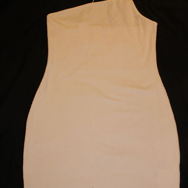 Robe slip côtelée blanche