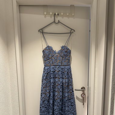Self-Portrait Laser Cut Lace Floral Midi Dress