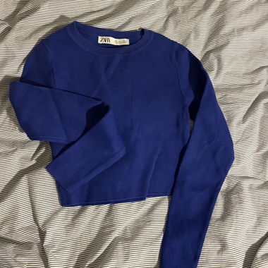 royal blue zara crop top