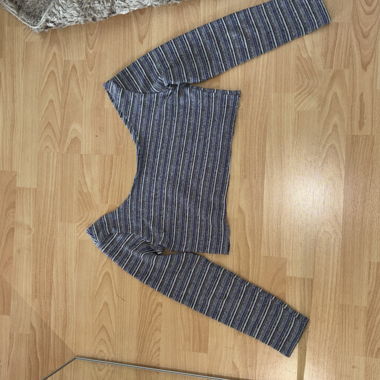 Striped Long-Sleeve Crop Top