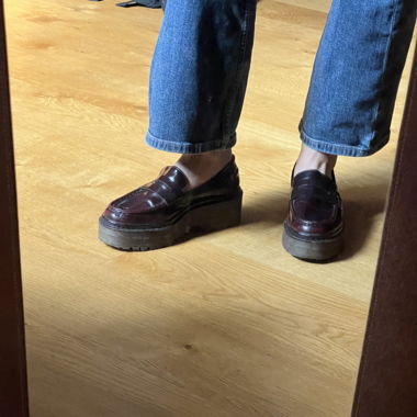 Mocassins bordeaux à plateforme 