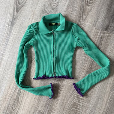 Gilet maglia verde turchese