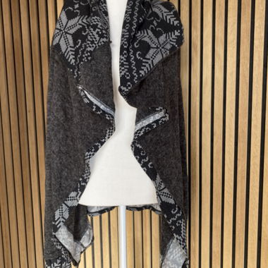 Cardigan à capuche gris à motif